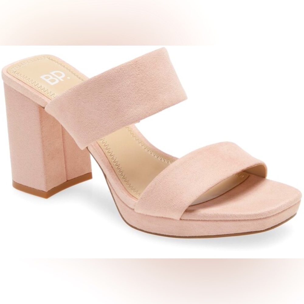 BP (Nordstrom Brand) KARLY PLATFORM SLIDE SANDAL IN BLUSH SUEDE